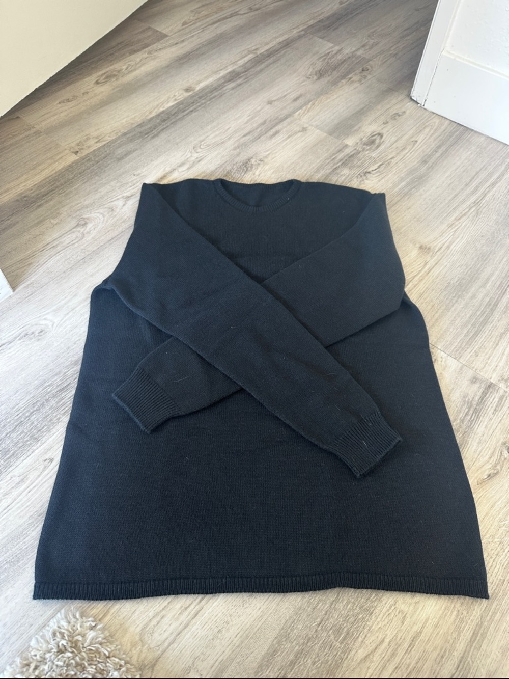 Men's Black Eidean Crewneck Knit Sweater